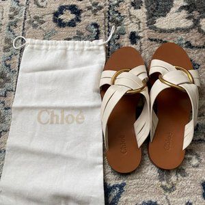 Chloe Rony Gold Ring Sandals Size 36